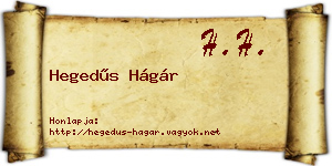 Hegedűs Hágár névjegykártya