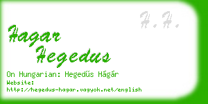 hagar hegedus business card